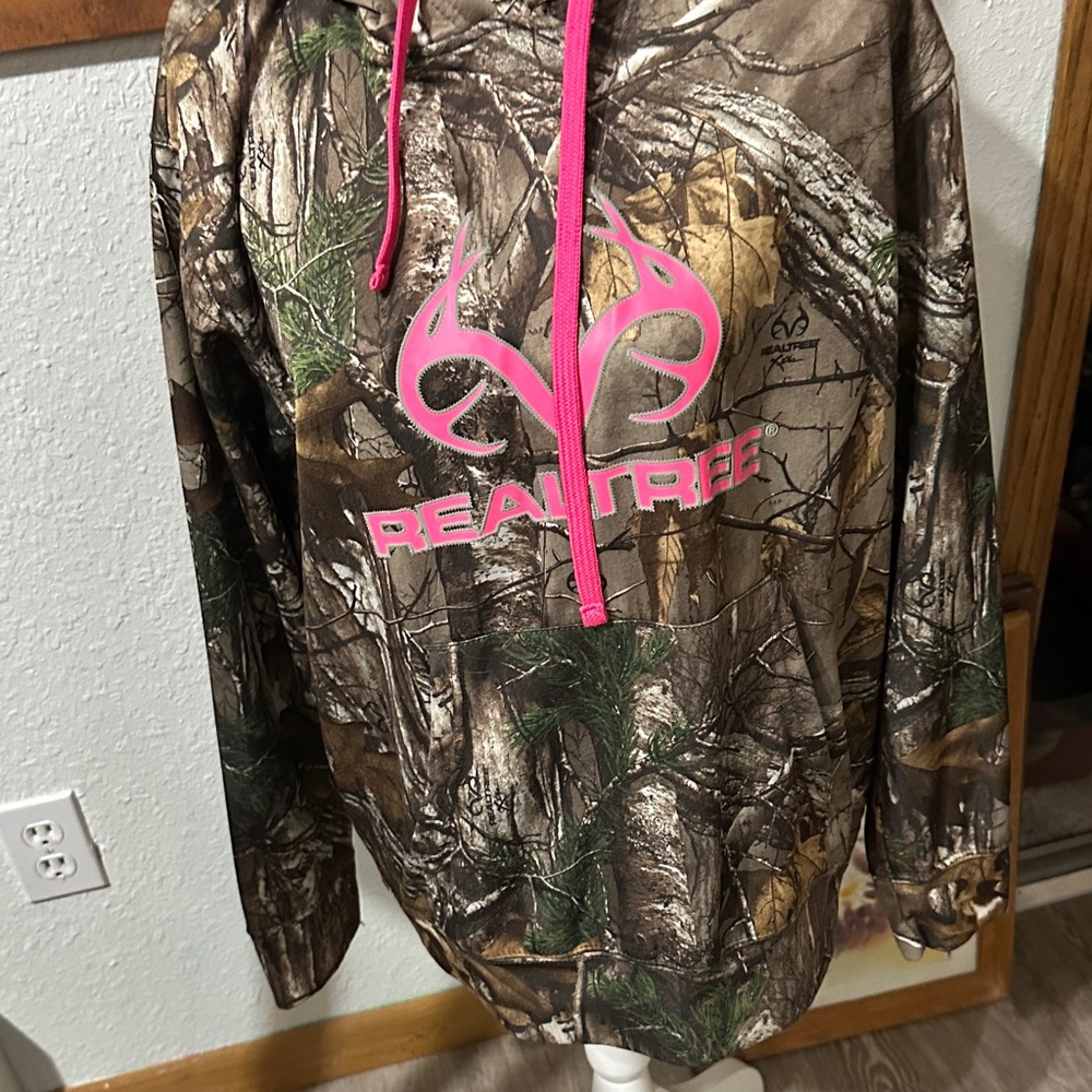 Realtree Camouflage Hoodie with Pink Logo